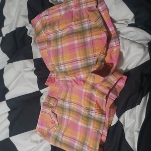 cute and indie Piper and Blue multicolored flannel spring / fall short shorts